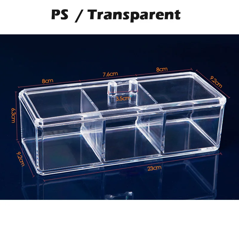 Transparent Пластиковый органайзер для косметики ванная комната органайзер для косметики хранения шкатулка офисные настольные макияж ювелирные изделия коробки для хранения Контейнер - Цвет: Transparent