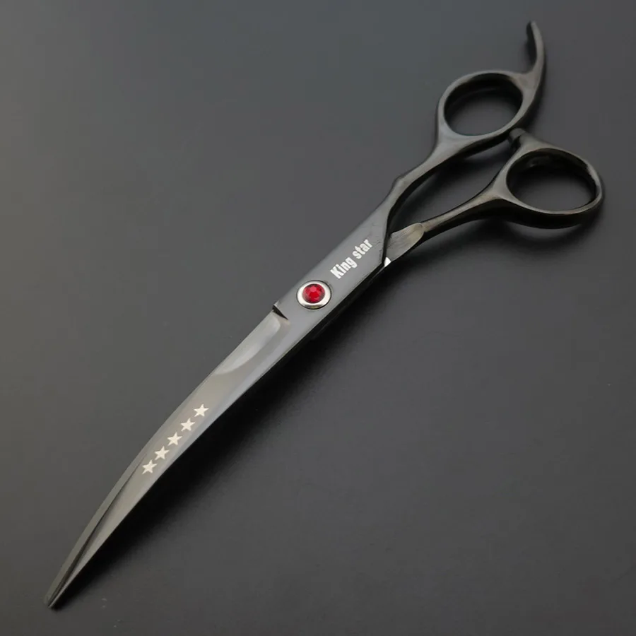 down-Curved scissor 7 дюймов профессиональные ножницы для ухода за домашними животными ножницы для стрижки и утончения и изогнутые ножницы для ухода за собакой k418 - Цвет: down-Curved scissor