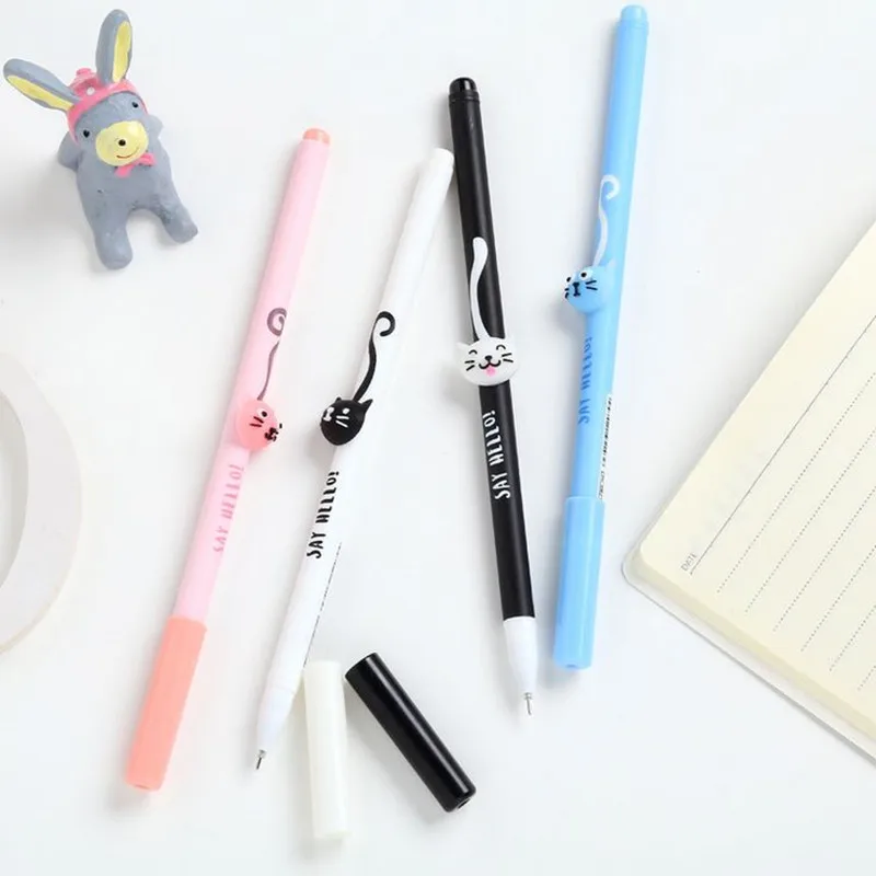 Coloffice 1 шт. Kawaii Cat ручки Карандаш черные чернила 0 5 мм гелевые для письма подписи