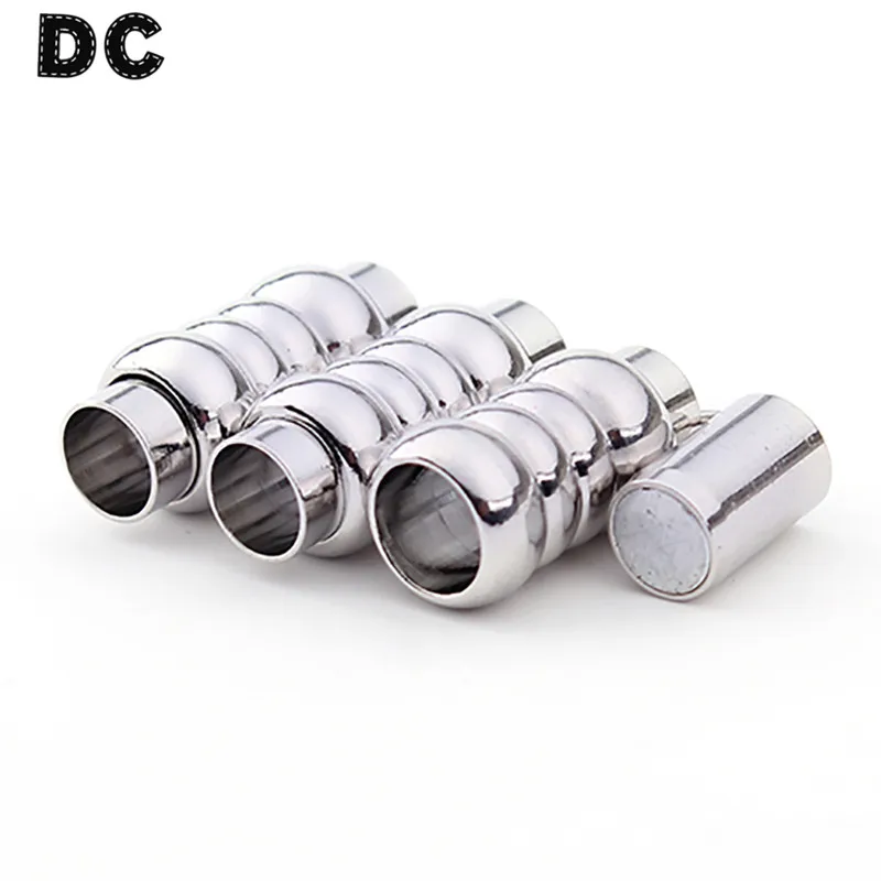 DC 10pcs/lot Hole 6mm Rhodium Copper Round Leather Strong Magnetic Clasp Connector For Bracelet Jewelry DIY Findings F1998 | Украшения и