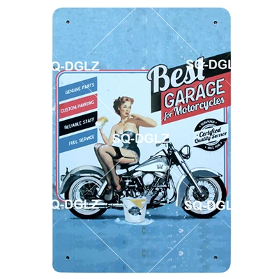 [SQ-DGLZ] мышцы автомобиля Жестяная Табличка на гараж Настенный декор "Garage Rules" Изделия из металла "Garage Rules" алмазов картина таблички плакат