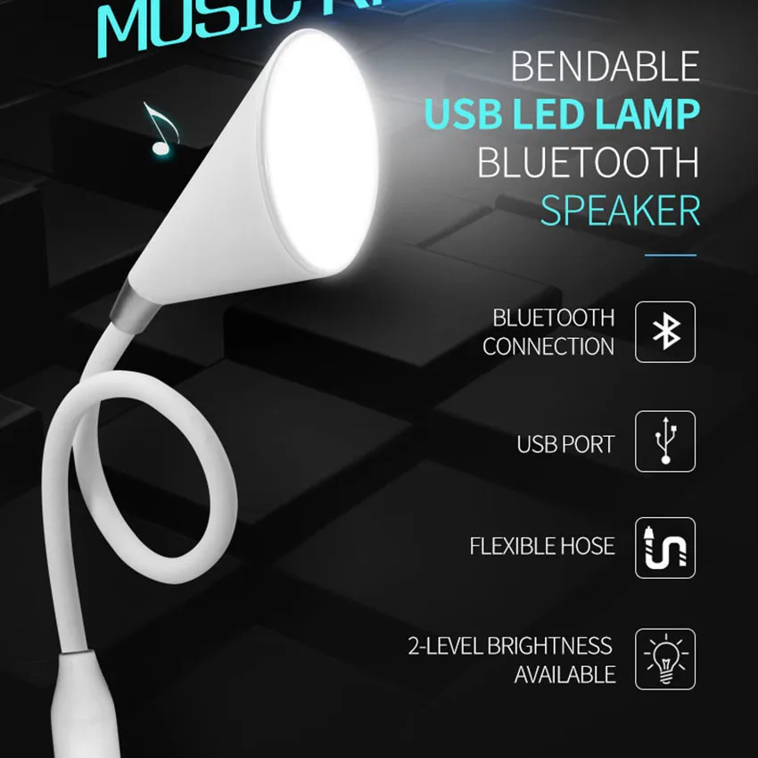 Светодиодная настольная лампа Aimitek 2 в 1 портативный складной USB светильник Мик с