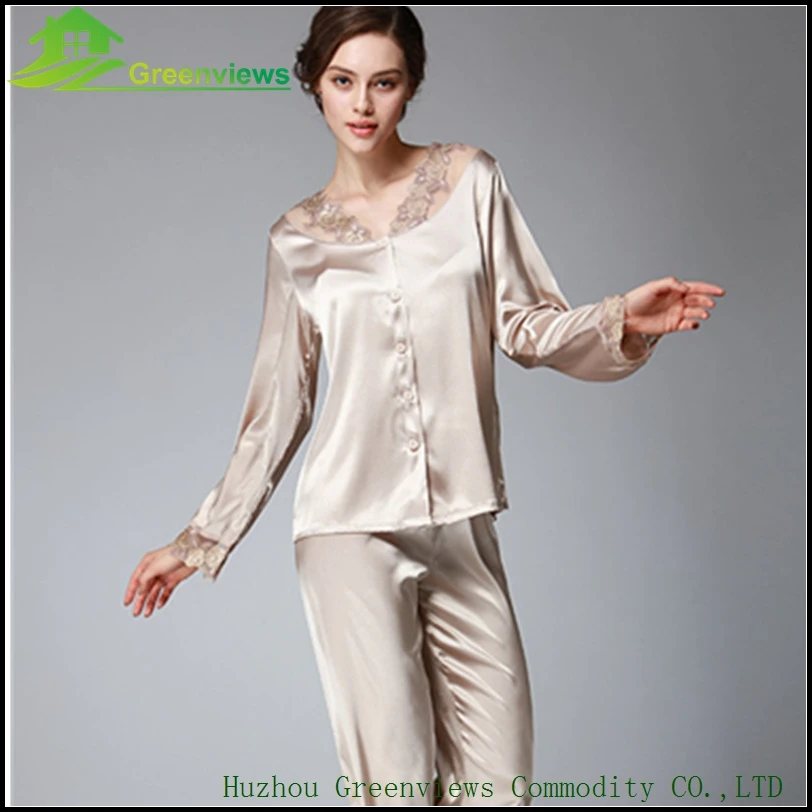 1 шт./лот весна и осень женщина тонкого шелка как пижамы женские пикантные Кружево