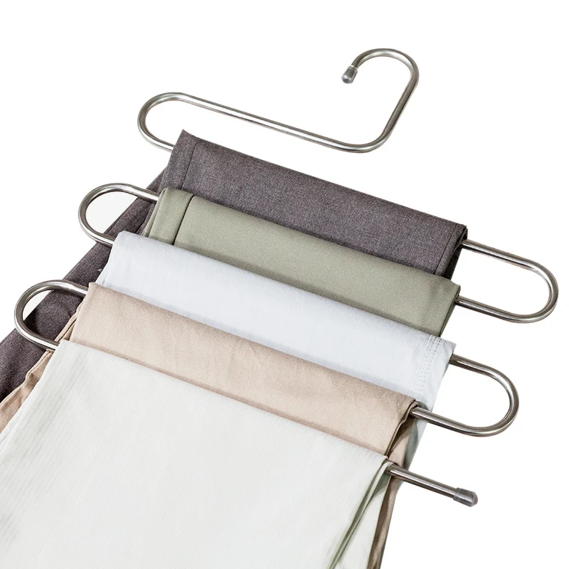 Coat Belt Hanger Stainless Steel Hanger Multifunction Pants Hanger Closet Tool Adjustable Closet Organizer Home Storage