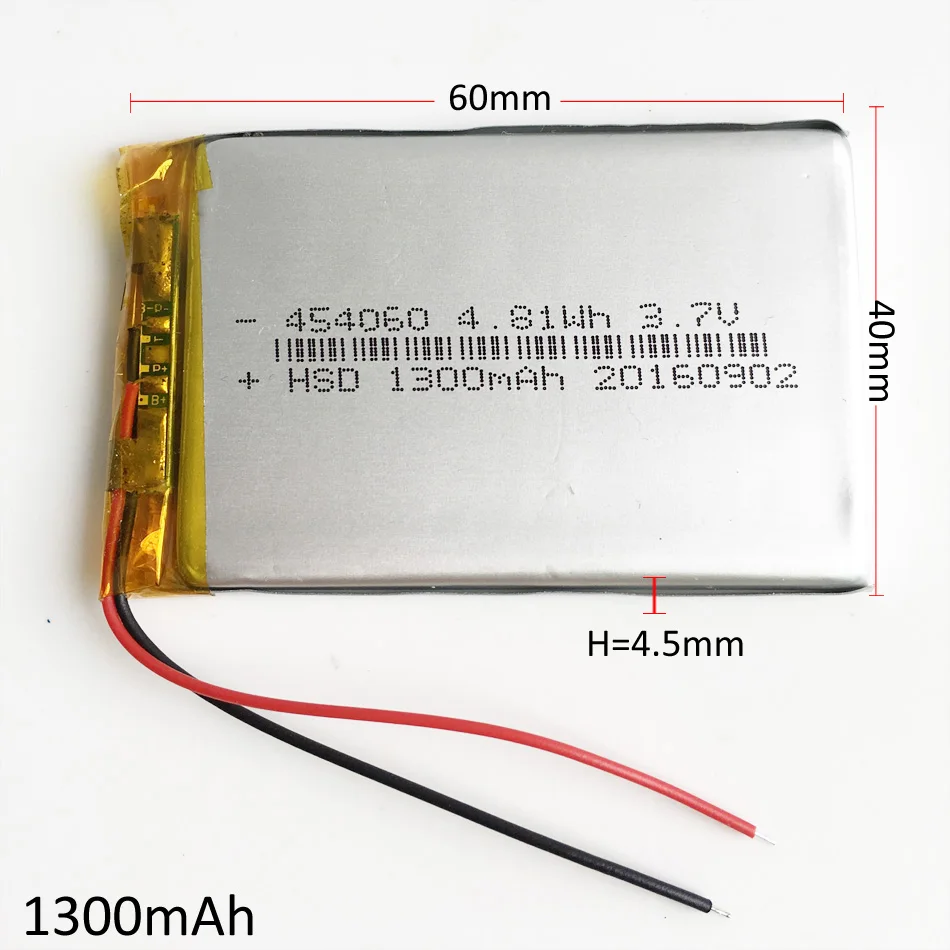 454060 3 7 V 1300mAh литиевая полимерная аккумуляторная батарея Lipo сотовый заменить для