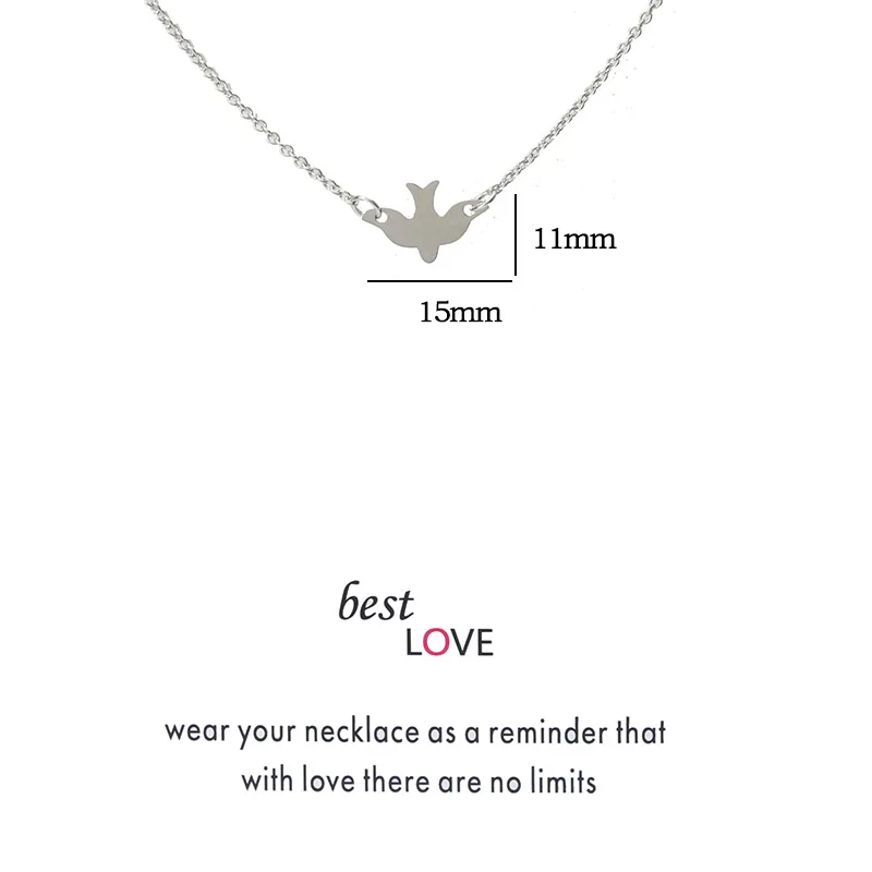 1 шт. минималистическая лучшая любовь птица подвеска чокер колье застежки для