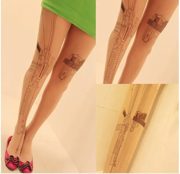 

2 шт., Колготки с принтом татуировок, чулки, трико