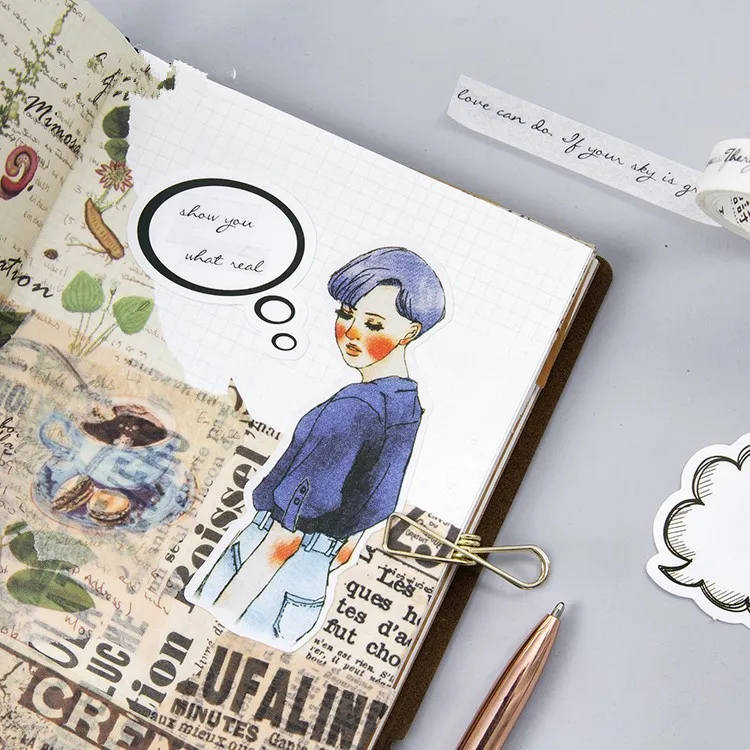 

Paper black white dialogue shape Cute Stationery Sticker Diy Cartoon For Planner Scrapbooking Diary School Office Supplies Gift