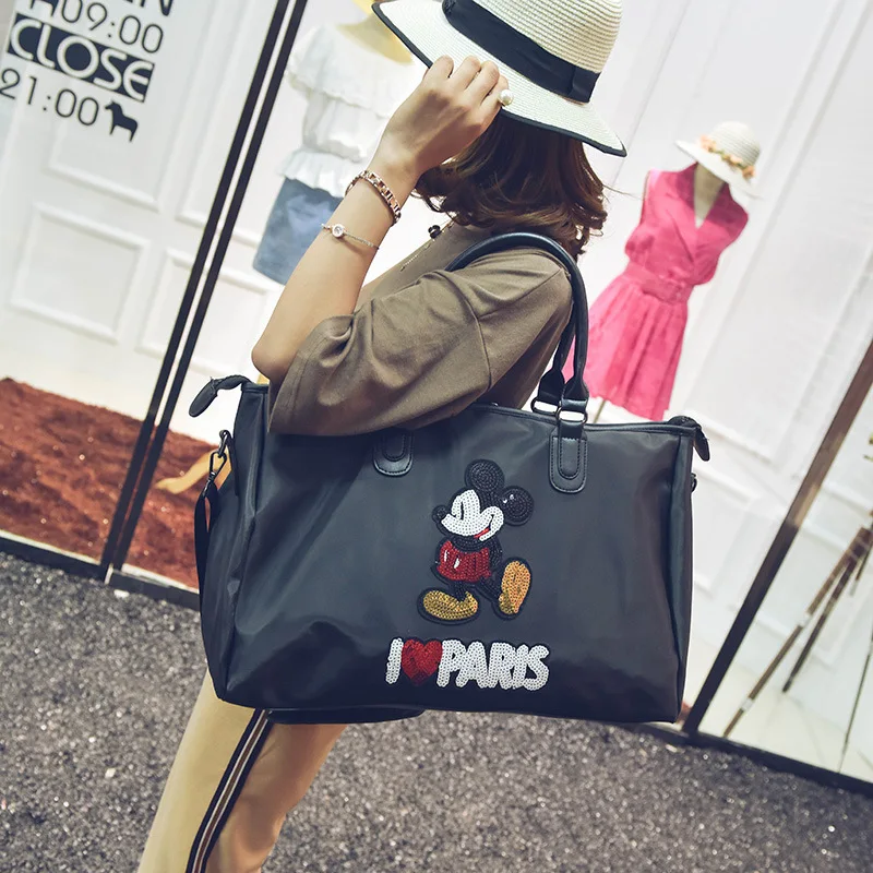 Hot Sale Designer Metal Sequins Mickey Gym Fitness Sports Bag Shoulder Crossbody Female Tote Handbag Travel Duffle Bolsa|bolsa designer|bolsas