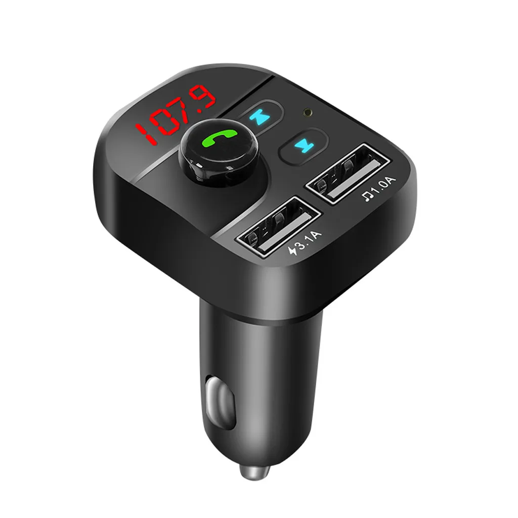 Автомобильный беспроводной FM трансмиттер с функцией громкой связи Bluetooth MP3 плеер