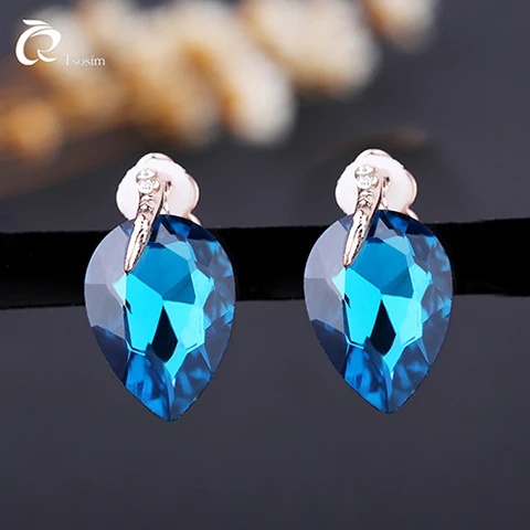 Серьги-клипсы, ювелирные изделия для женщин и девушек, висячие серьги-подвески без отверстий, женские серьги-клипсы без штифта в стиле панк - Окраска металла: Sapphire blue