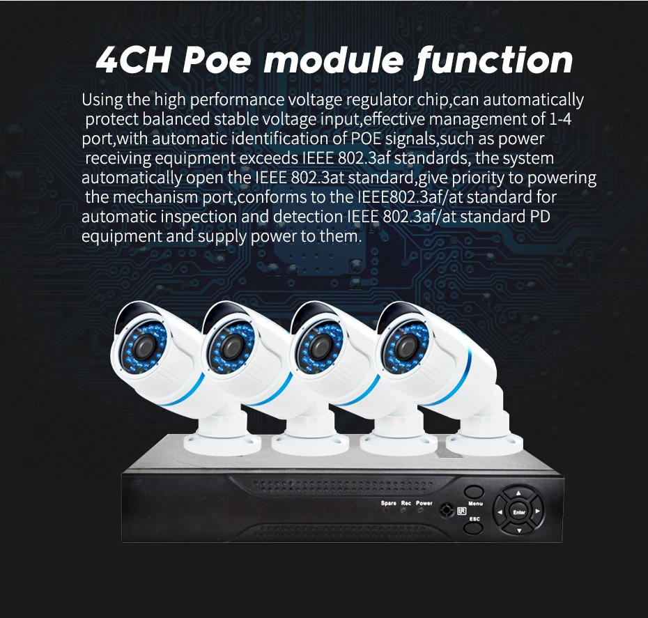 Jooan 704NVR 4CH NVR комплект 720 P POE Камера Системы HD Безопасности IP Камера Системы CCTV Мониторы Системы выполните наблюдения сети