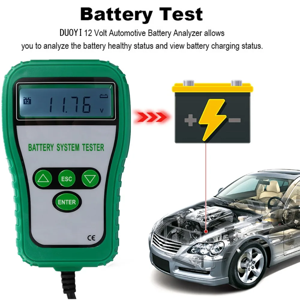 12V LCD цифровой тестер батареи анализатор Cranking Amps батарея генератор система