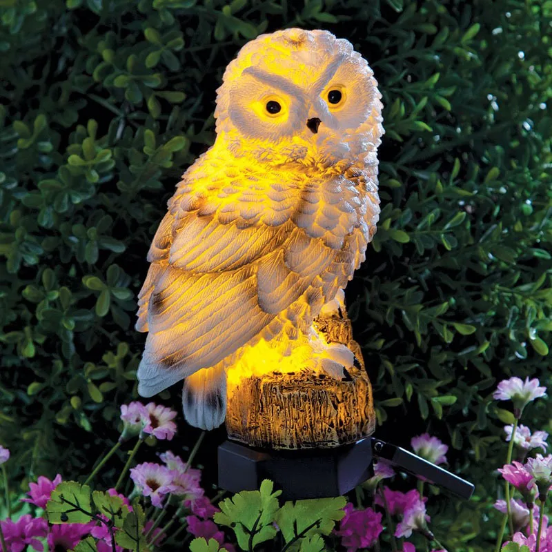 Owl Solar Light With Solar LED Panel Fake Owl Waterproof Solar Garden Lights Owl Ornament Animal Bird Outdoor Yard Garden Lamps
