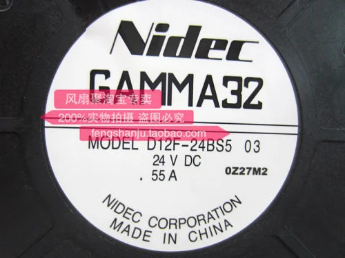Оригинальный высокообъемный турбинный вентилятор Nidec D12F-24BS5 12CM12032 24V0.55A |