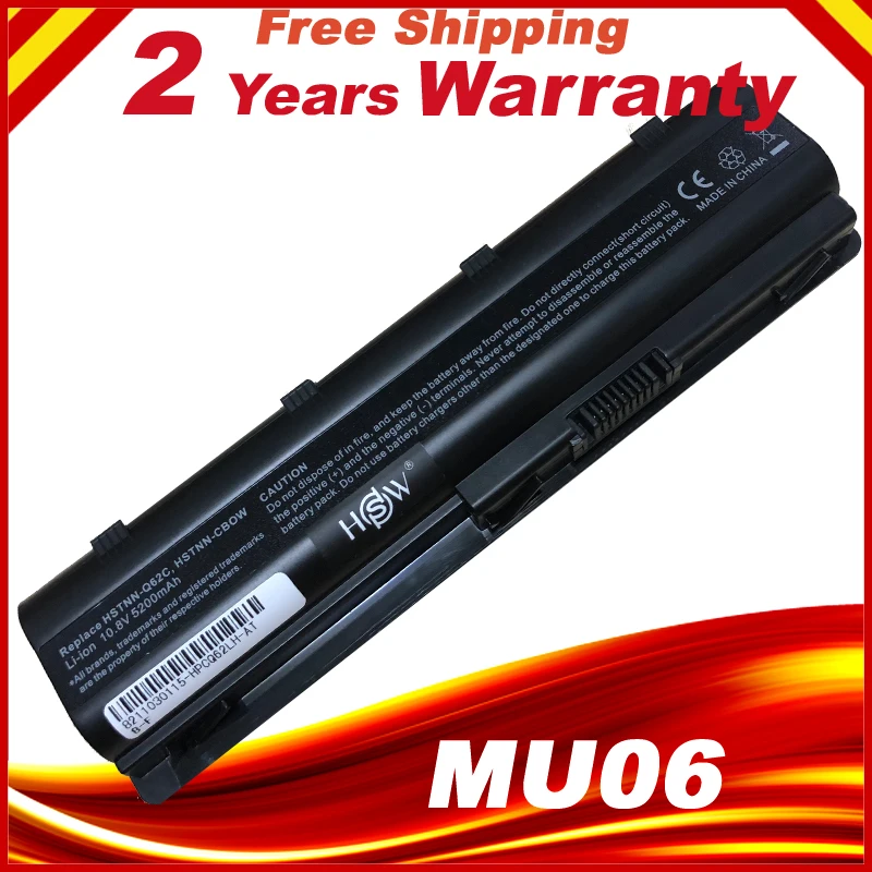 

mu06 New Laptop battery for HP Notebook PC 593553-001 for Pavilion g4 G6 G7 G32 G62 cq42 593562-001 dm4 dv6 MU09 HSTNN-LB0W