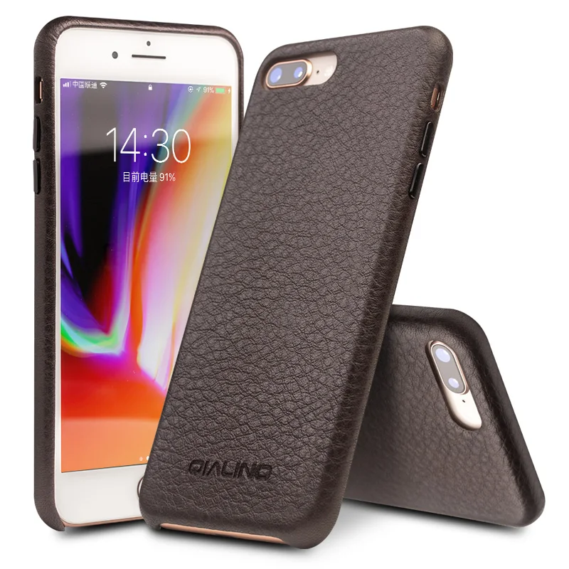 QIALINO роскошный чехол из натуральной кожи для iPhone 8, ручная работа, ультра тонкий модный чехол для телефона, для iPhone 8 Plus для 4,7/5,5 дюймов