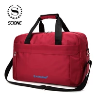 scione travel luggage shoulder bags women large capacity duffel weekend handbags waterproof simple solid sport crossbody bag
