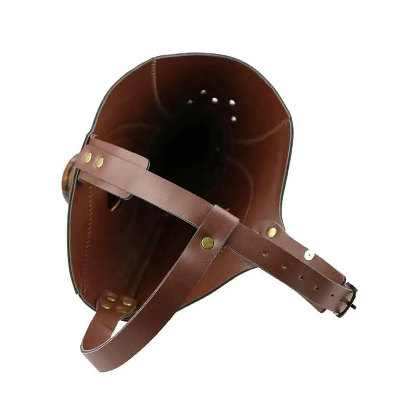Винтажная маска в стиле панк-рок с заклепками коричневая искусственная кожа