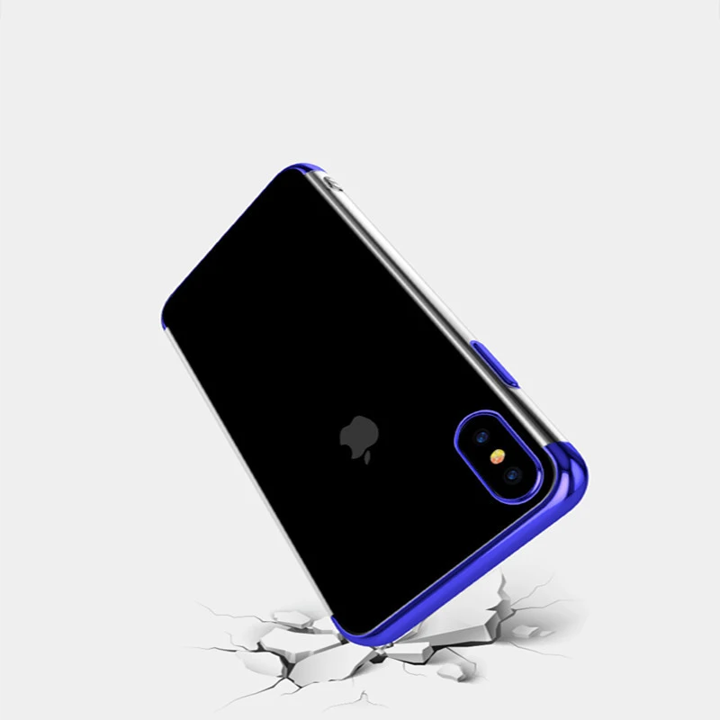 Suntaiho Electroplating Silicon Ultra Thin Soft TPU Case For 7 7Plus 8 8Plus X Transparent Phone iPhone 6 6s 6Plus |