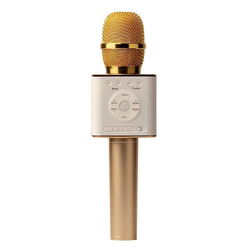 Tosing Q9 04 Беспроводной караоке микрофон громкой связи Bluetooth Динамик 2-в-1 Ручной петь и Запись Портативный КТВ плеер для iOS/Android - Цвет: 04 Gold