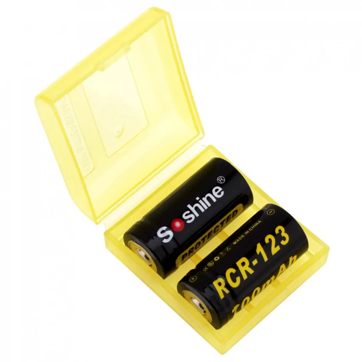 Soshine Li Ion RCR 123 3 7 V 16340 700mAh защищенная перезаряжаемая литиевая батарея (2 шт.) с чехлом