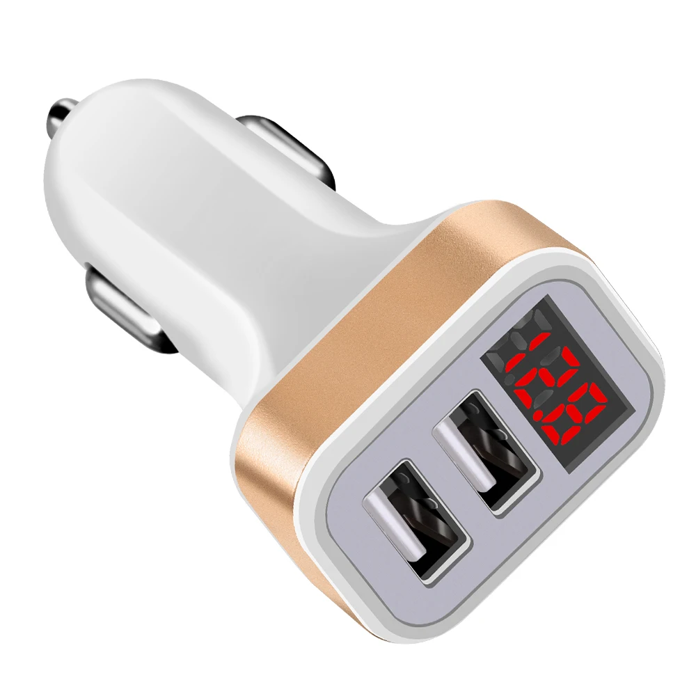 Courch 5V 2.1A двойной Переходник USB для зарядки в машине с светодиодный Дисплей
