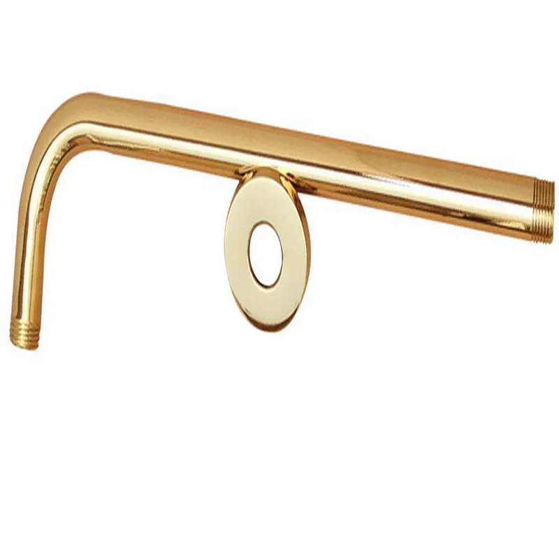 gold color brass shower head extension pipe 12 long wall cover shower arm bathroom accessory standard 12 ash102 free global shipping