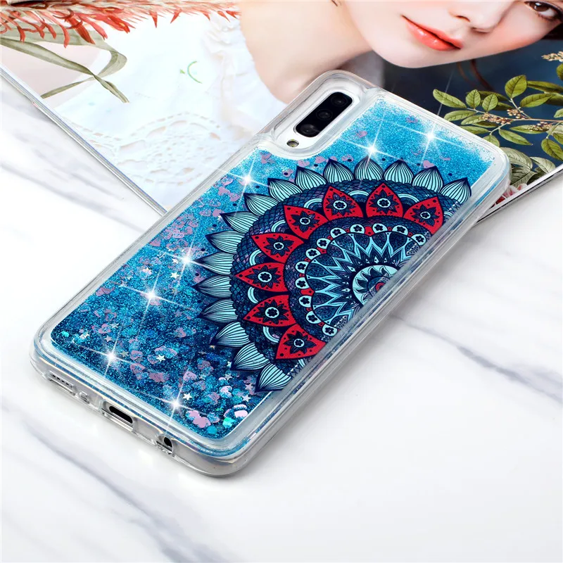 Мягкий чехол для Samsung Galaxy A50, чехол для Samsung A10 A20 A30 A40 A50 A70 M10 M20 M30, блестящий чехол с динамической жидкостью