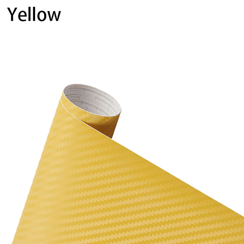 Yellow 127 см* 10 см 3d-винил с рисунком под углеродное волокно пленка водонепроницаемые автомобильные наклейки автомобиля обертывание наклейки мотоцикл автомобиль Стайлинг Аксессуары автомобиль - Название цвета: Yellow