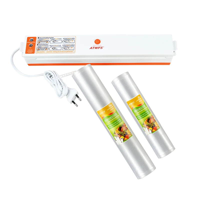 

ATWFS Vacuum Sealer Food Saver Sealing Machine Vacuum Container Packer Vaccum Sealer Bags Vakum Rolls 20cmX500cm+28cmX500cm