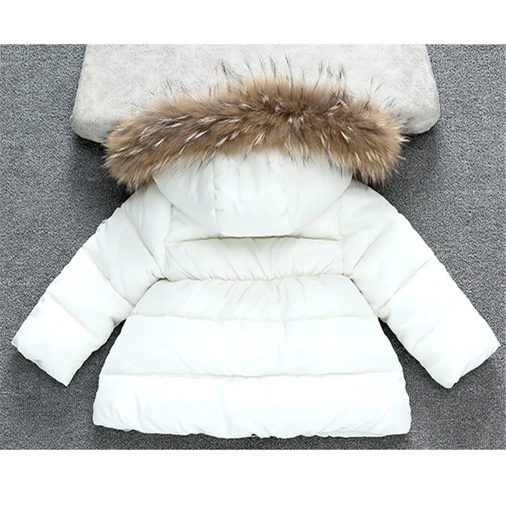 Хлопковое пальто для детей классический плотный теплый пуховик с меховым