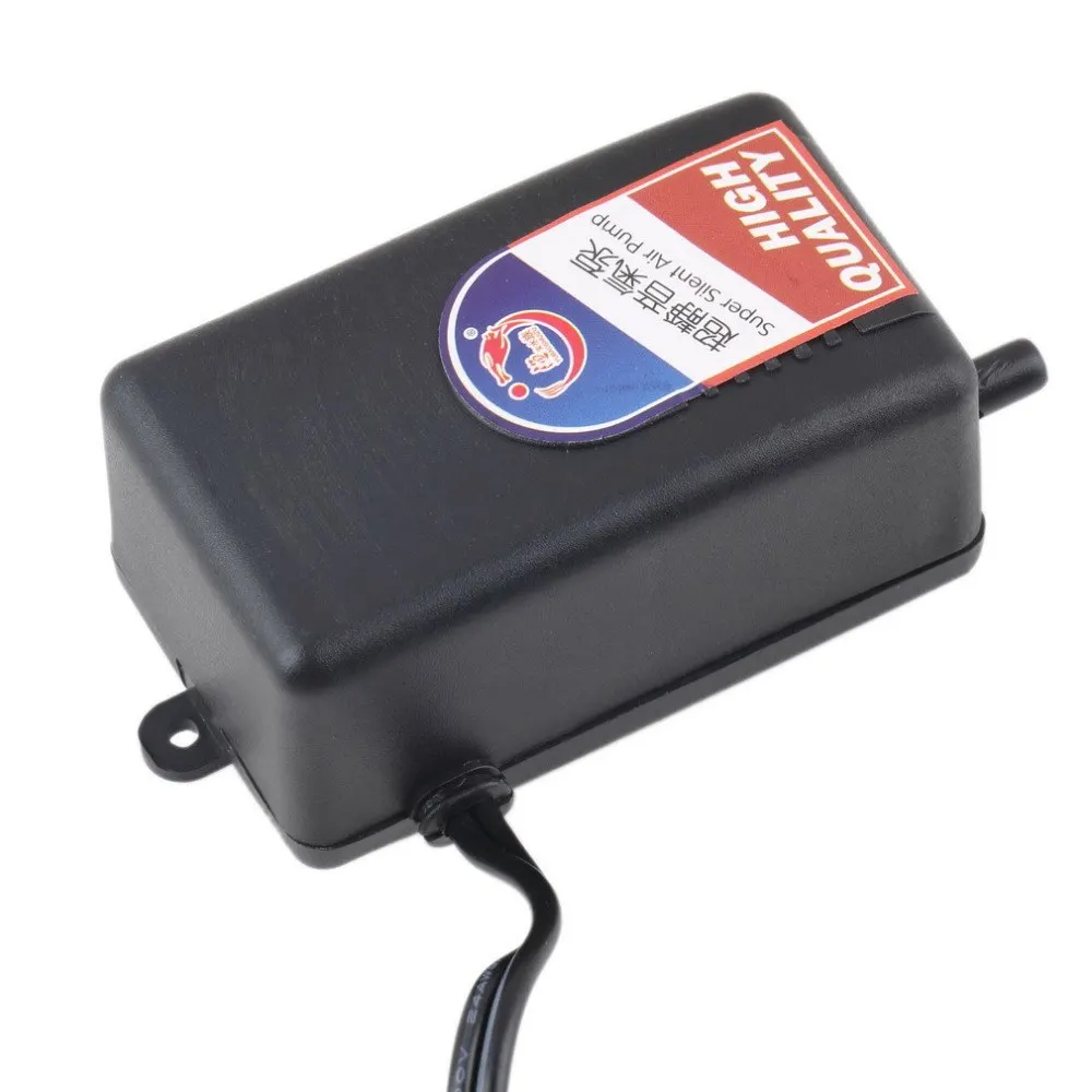 1pcs Black Compact Small Super Silent Electrical 220-240V 3W Fish Aquarium Oxygenation Air Pump Long Life for US Plug Drop Ship | Дом и сад