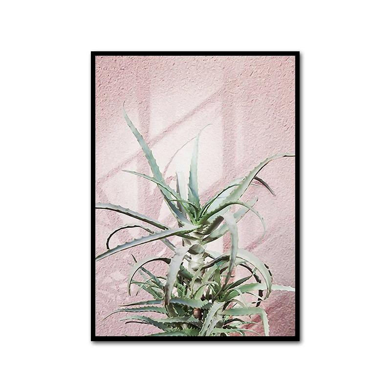 Фон с зеленым растением листья алоэ плакаты листьями и принтами художественная