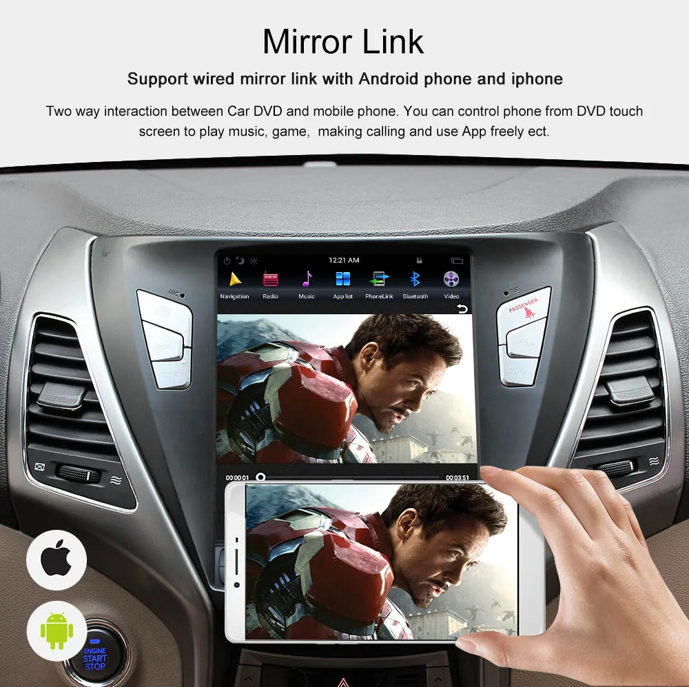 Android 7,1 Tesla стиль автомобиля радио gps Navi для hyundai Elantra- стерео мультимедиа головное устройство Авторадио без DVD плеер ips