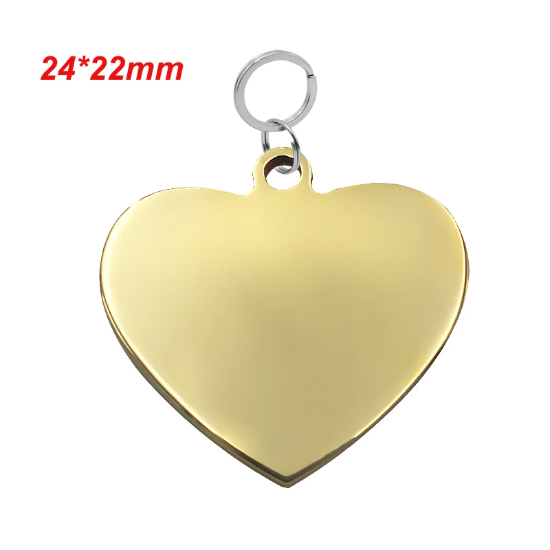 Gold Heart S Бирки для домашних животных, персонализированные бирки для собак с гравировкой, ошейник для собак, подвеска, имя телефона, индивидуальная бирка для собак, кошек - Цвет: Gold Heart S