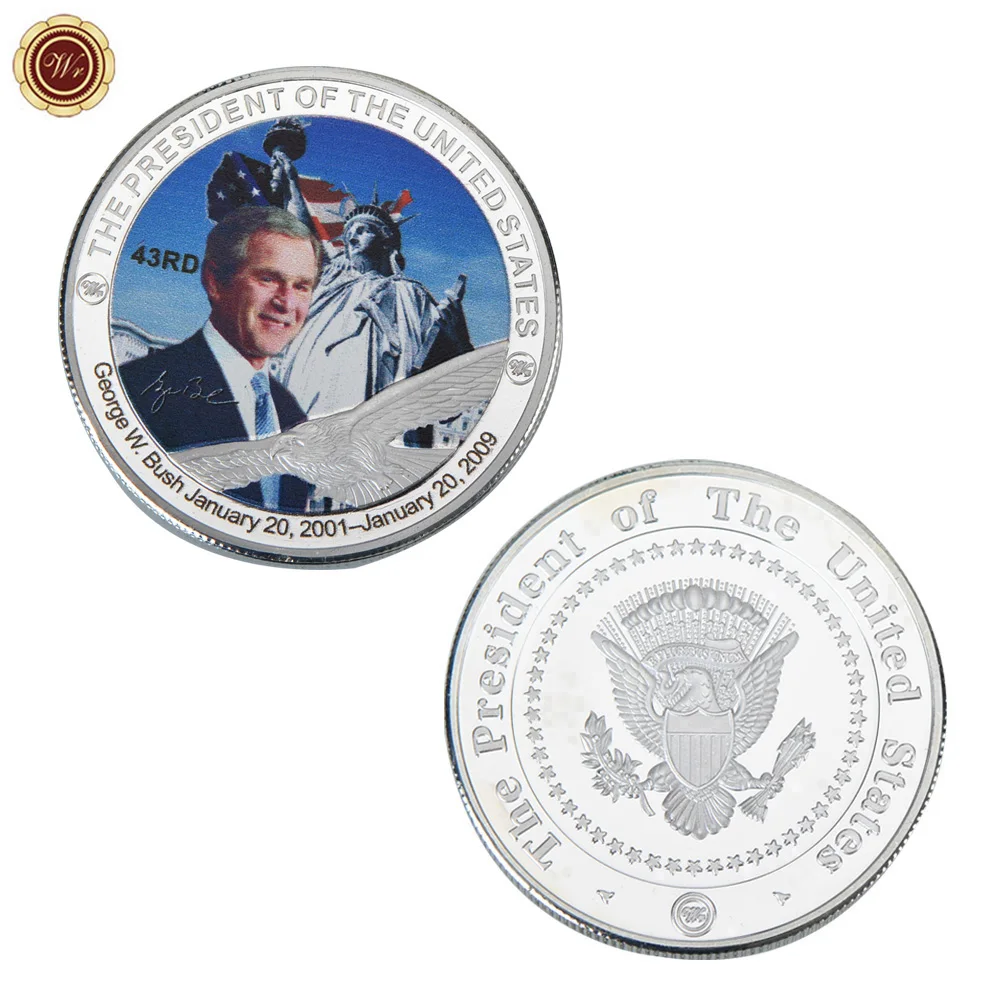 WR Соединенные Штаты 43th Challenge Coin Джордж Буш памятная серебряная металлическая