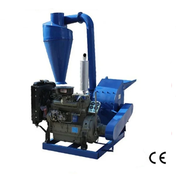 55HP CF500A электрический запуск дизельного двигателя молотковая мельница древесная дробилка с циклоном