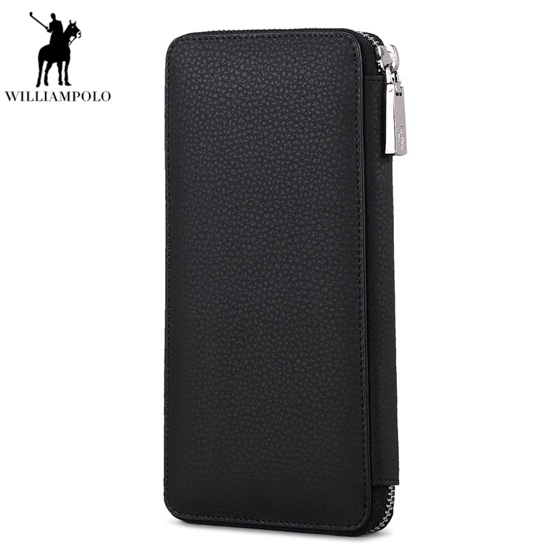 Williampolo новые туфли из натуральной кожи Для мужчин длинный кошелек Известный