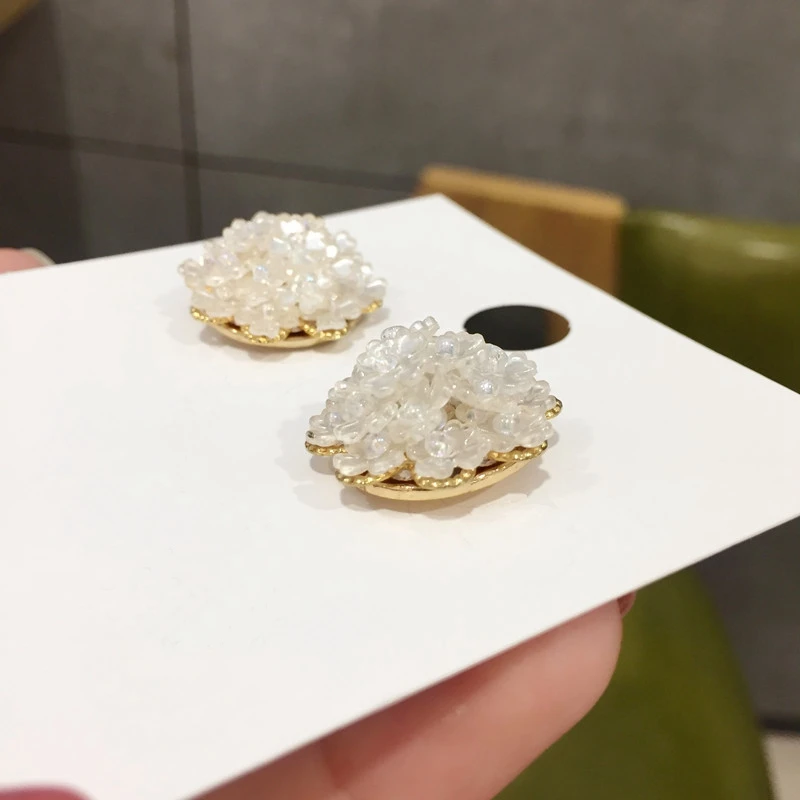 Женские серьги гвоздики с ракушками MENGJIQIAO новые корейские и японские цветами