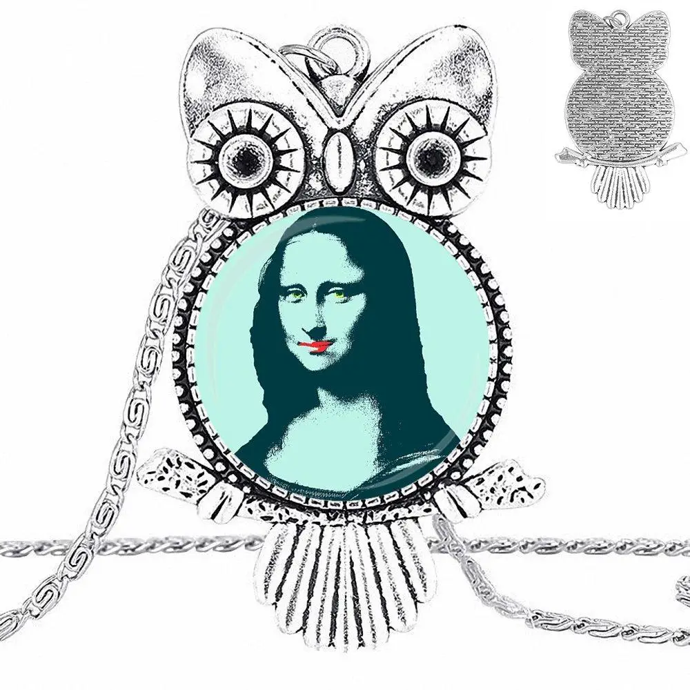 EJ глазурованная стеклянная подвеска Мона Лиза ожерелье ручной работы половинная