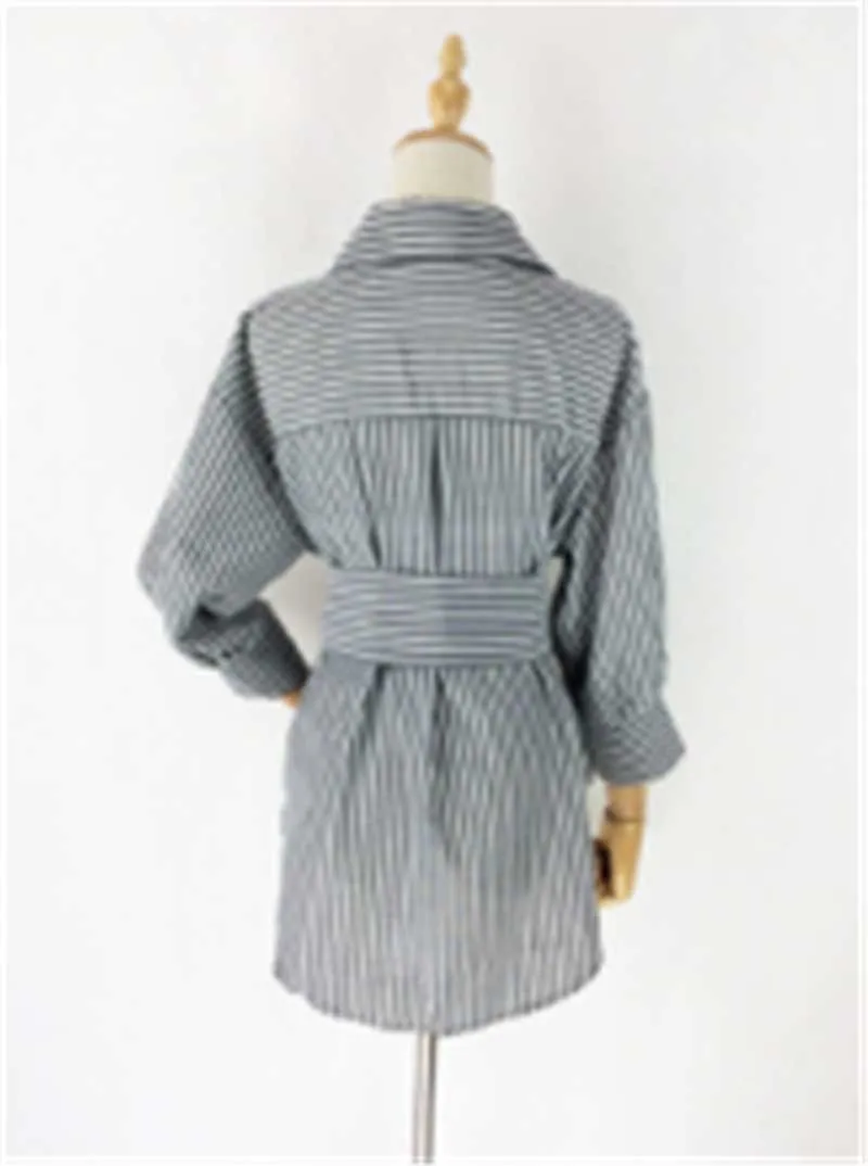 Женские летние рубашки блузки с длинным рукавом в полоску Топы 2017 Повседневная