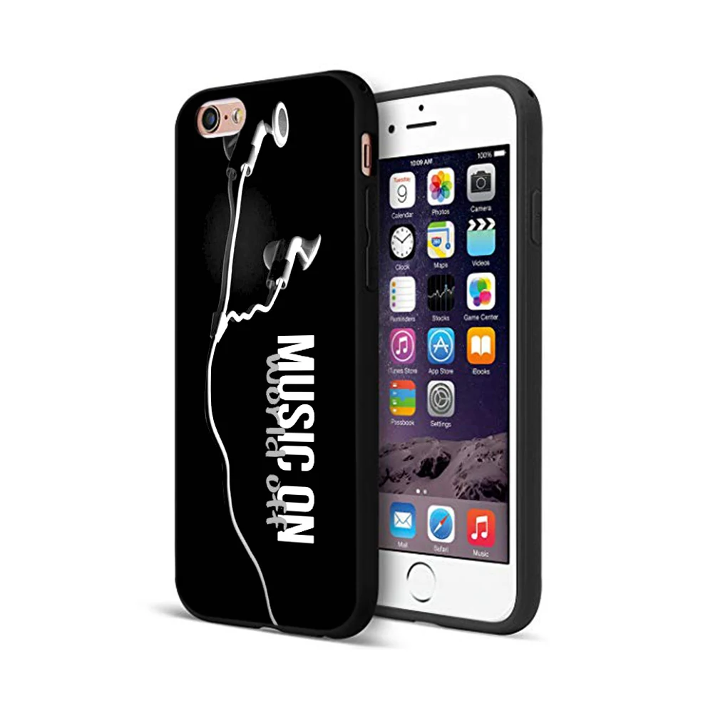 Черный чехол из ТПУ для iphone 5 5s se 6 6s 7 8 plus x 10 силиконовый XR XS 11 pro MAX с принтом музыки |