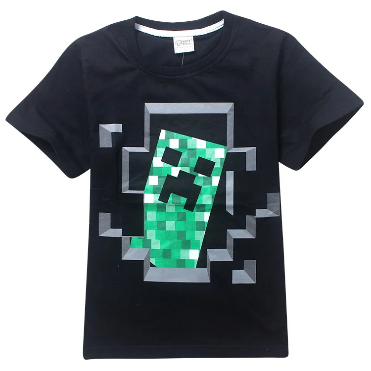 2018 Summer New My World Cartoon Kids Baby Boy Short Sleeve Tee 4-14 Years Old |