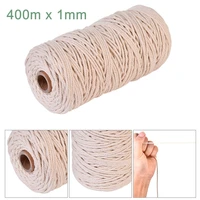 400m natural beige soft cotton twisted cord rope craft macrame artisan string diy handmade tying thread cord rope 1mm diameter