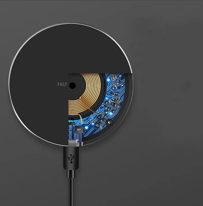 Беспроводное зарядное устройство Microdata GY-68 ультратонкое беспроводное быстрое зарядное устройство для iPhone samsung для Levnon LG