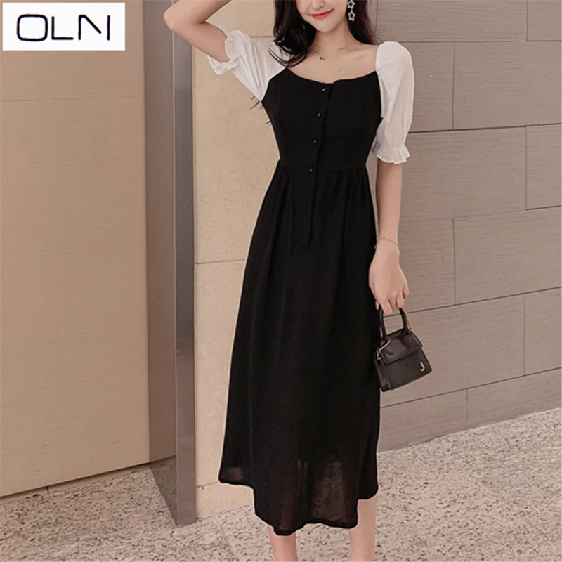 Платье OLN Корейская версия летнее платье vestidos Новое поступление Гонконгский