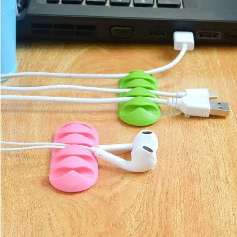 

Cable Organizer Silicone USB Cable Winder Desktop Tidy Management Clips Cable Holder for Mouse keyboard Headphone Wire