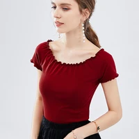 women tops tees short sleeved t shirt womens 2019 summer new round neck solid color cotton t shirt top sg29175