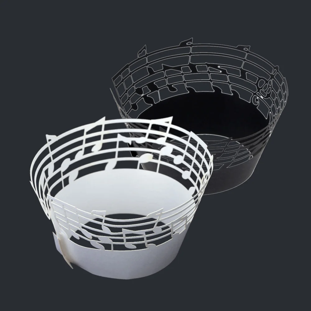 50 шт./компл. резная музыкальная нотка обертка для кекса лазерная резка Маффин